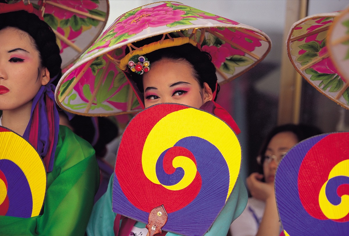 Tri-colored Taegeuk Fan, Korea